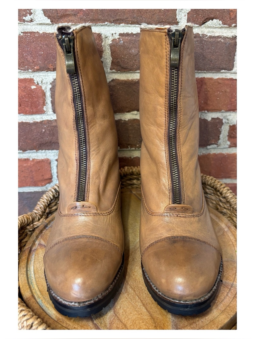 NWOT Anthropologie 4CCCCees Leather Zip Boots  Size 7